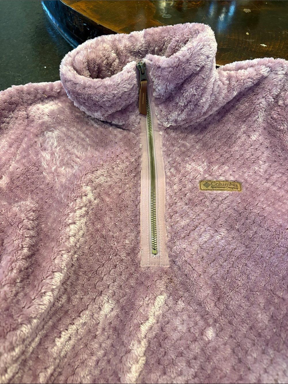 Columbia Kids Purple Plush Quarter-Zip Fleece Jacket